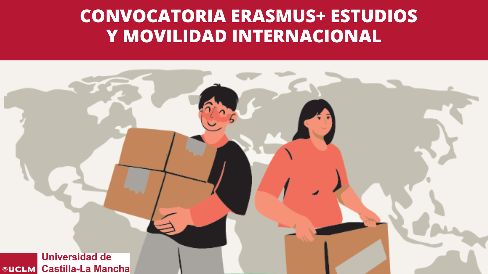 Estudiantes portando cajas para su traslado