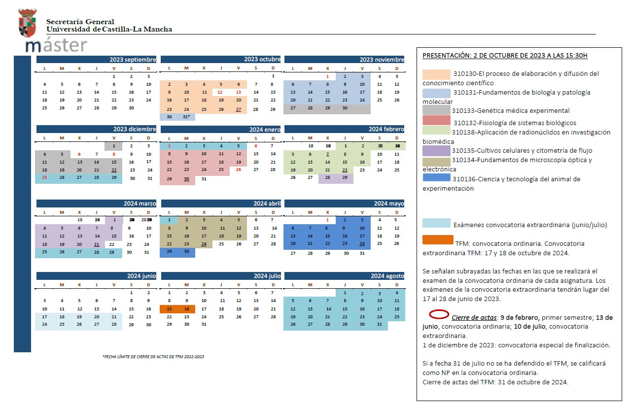Calendario MUBE 2023-24