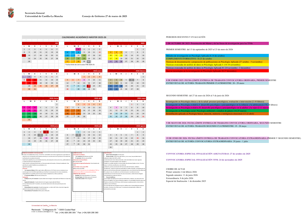 CALENDARIO