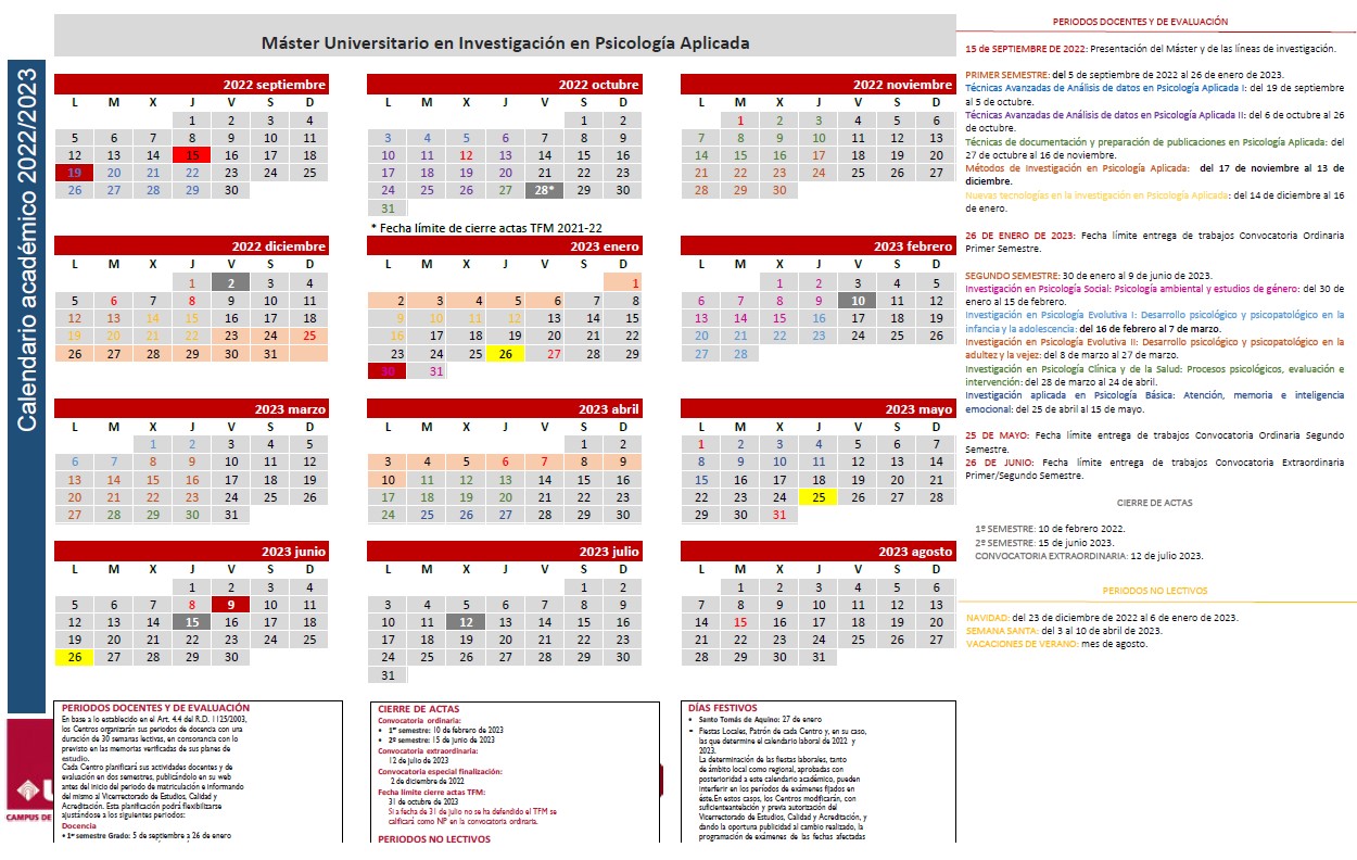 Calendario MUIPA 2022-23