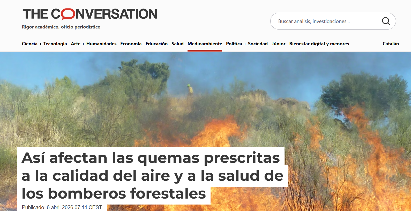 Las quemas prescritas y su impacto en la calidad del aire