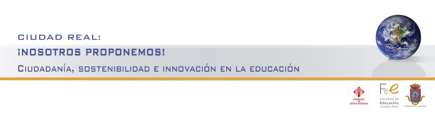 Nosotros Proponemos; Ciudadanía, Sostenibilidad e Innovación Educativa. Logos UCLM, FEDE, Junta