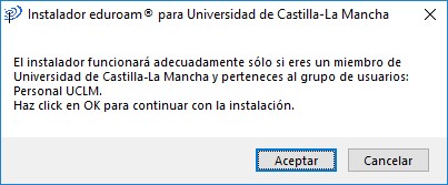 Pantalla de aviso de eduroamCAT UCLM