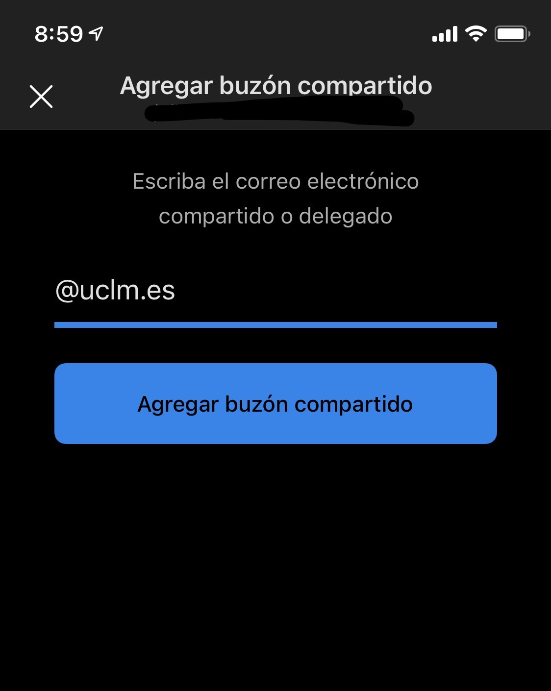 Indicar dirección buzón compartido