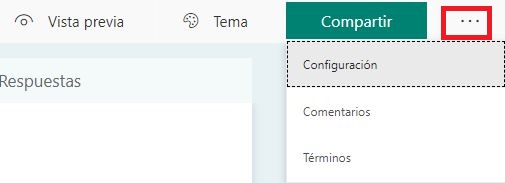 Configuración de un cuestionario de Forms