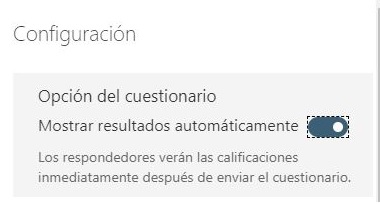 Mostrar calificación al estudiante automáticamente al finalizar la prueba