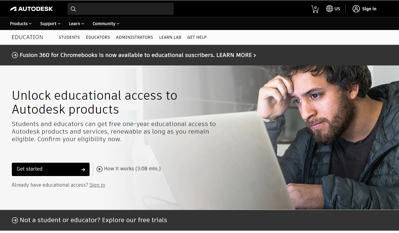 Portal educativo Autodesk