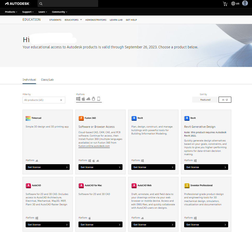 Portal educativo Autodesk