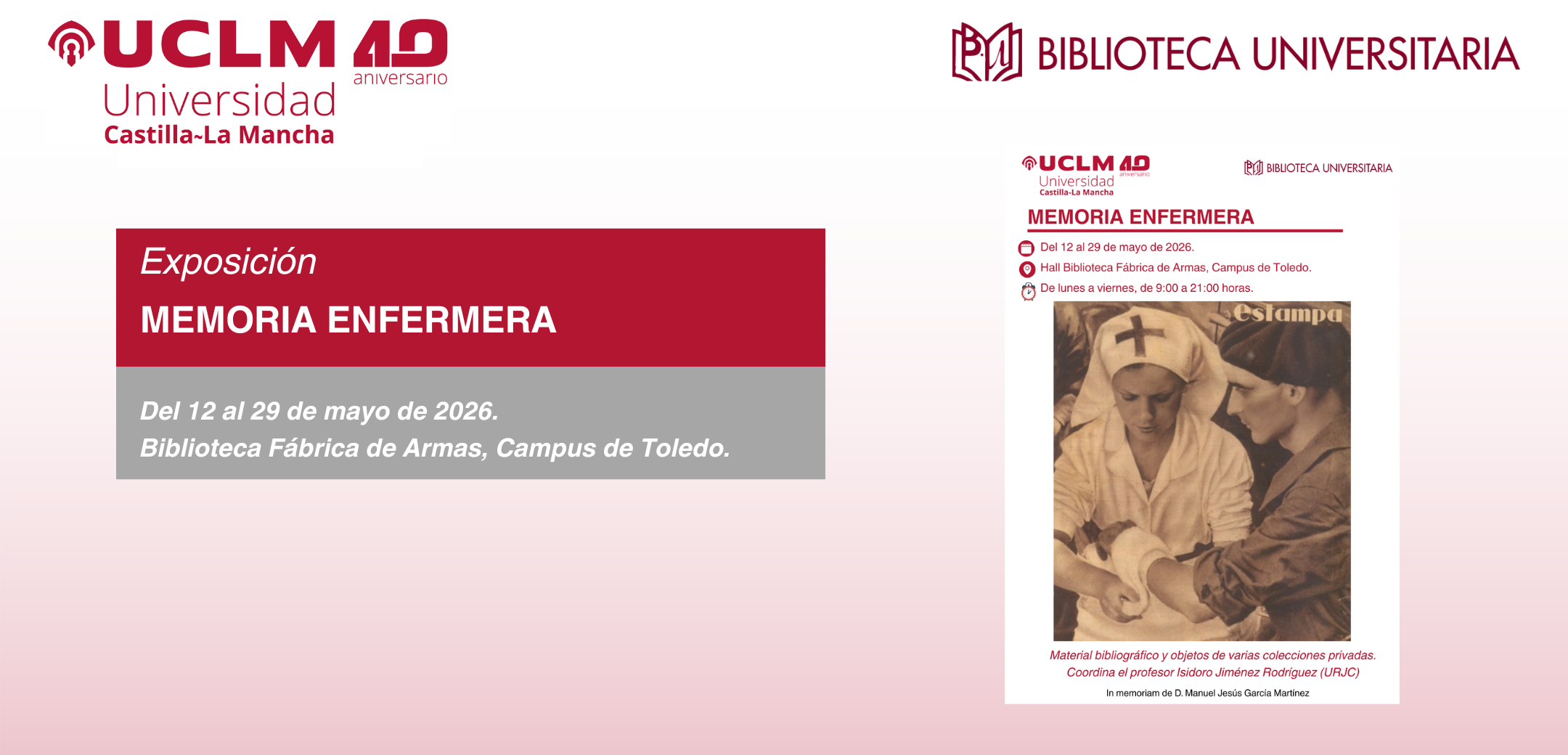 Exposición en la Biblioteca de la Fábrica de Armas del campus de Toledo