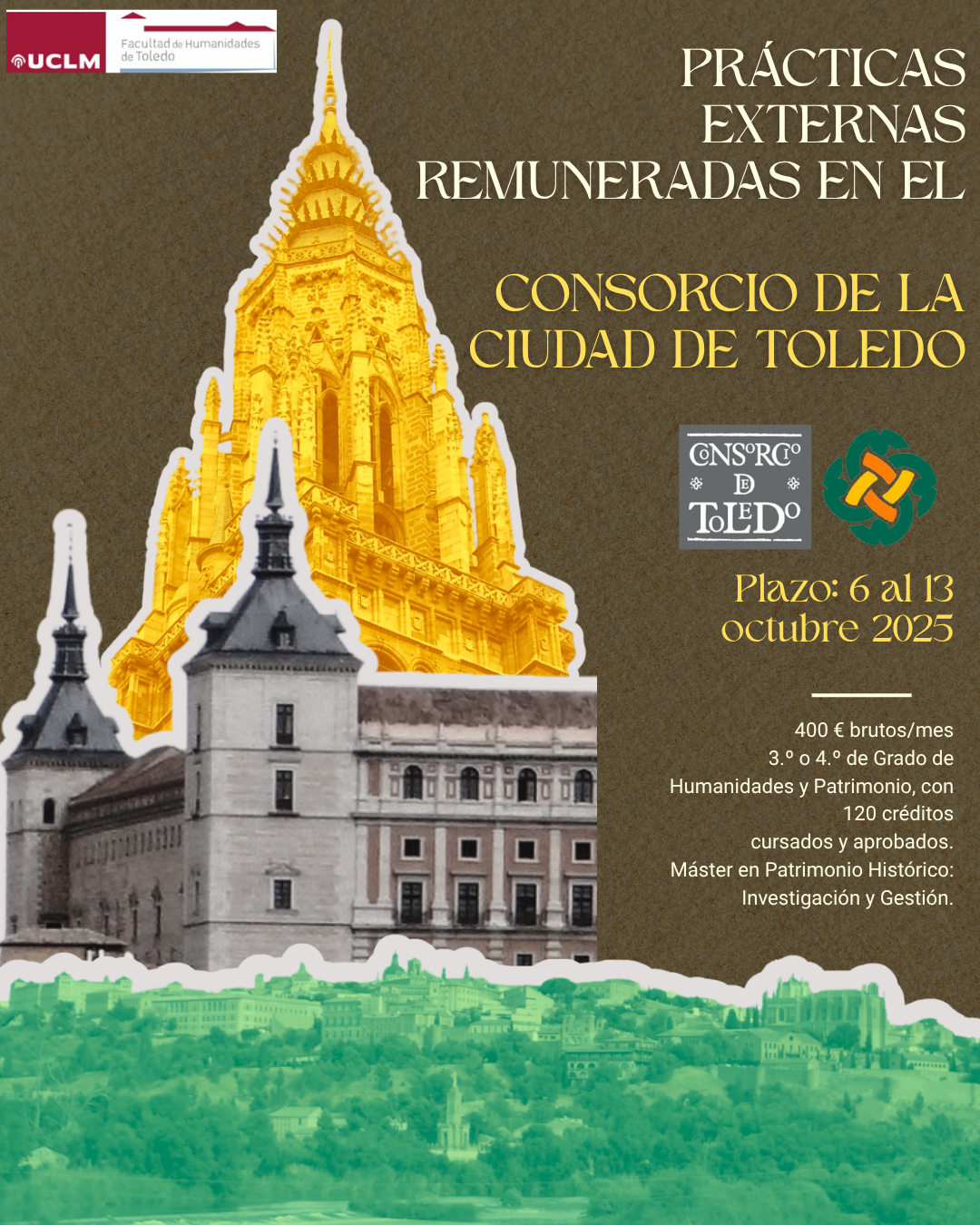 Convocatoria de prácticas externas remuneradas en el Consorcio de Toledo, octubre 2025