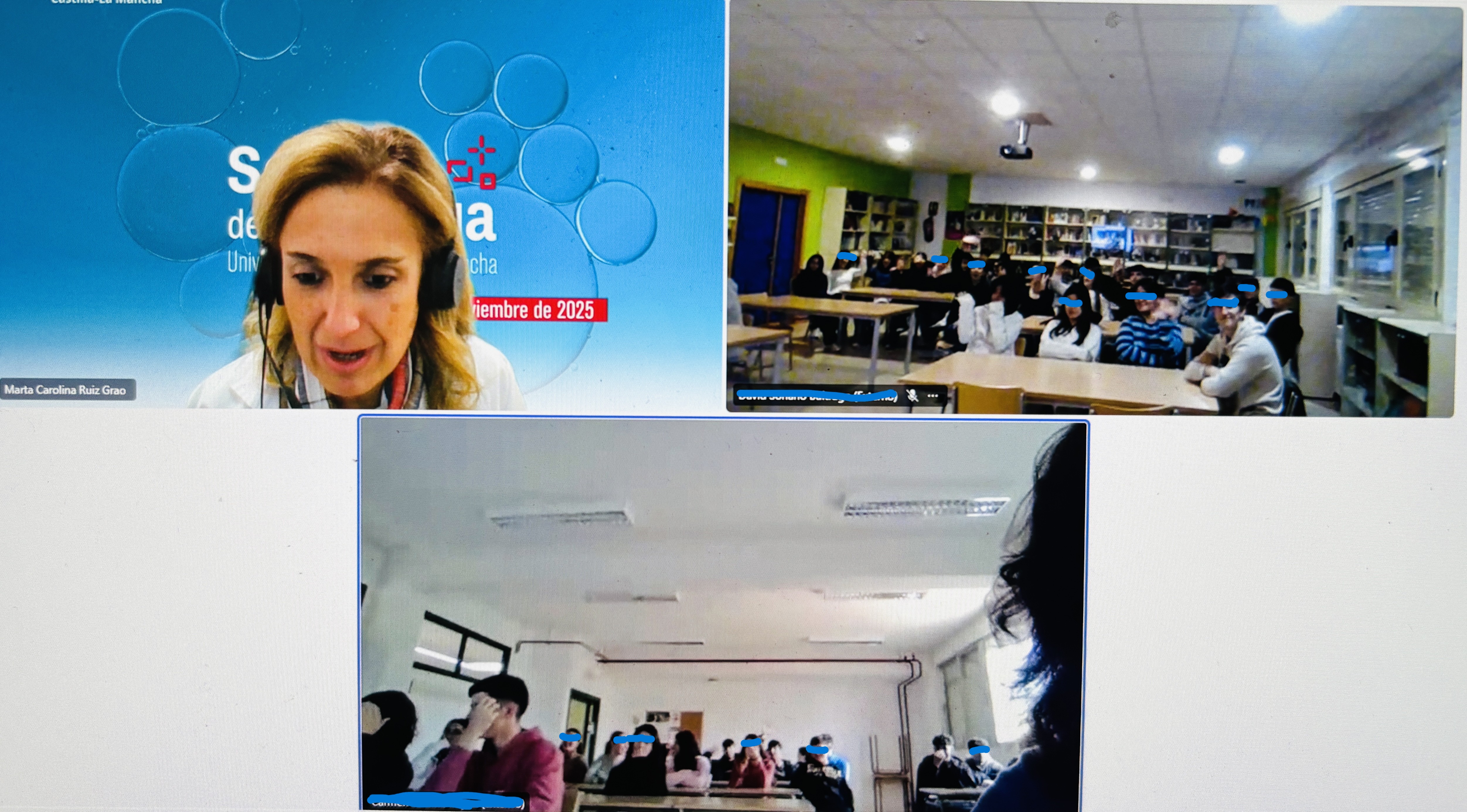 Participación online con el IES de Villacañas y Méntrida (Toledo) en la Semana de la Ciencia.