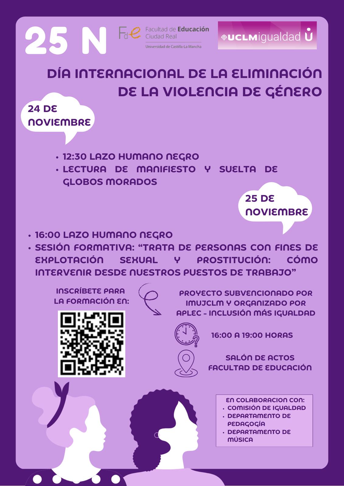LINFOGRAFIA MORADA  CON DETALLE DE LAS ACTIVIDADES DE LOS DÍAS 24 Y 25 DE NOVIEMBRE