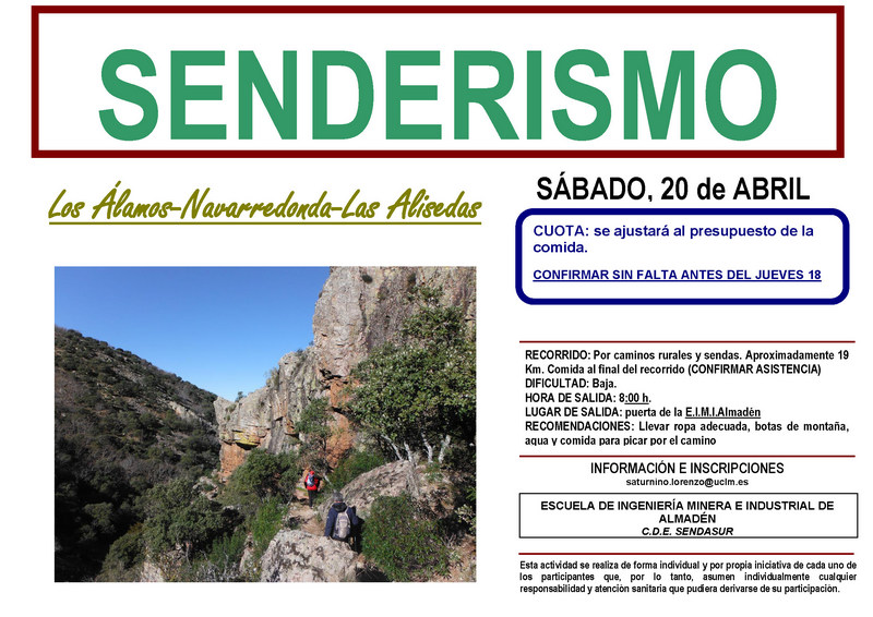 Cartel de senderismo