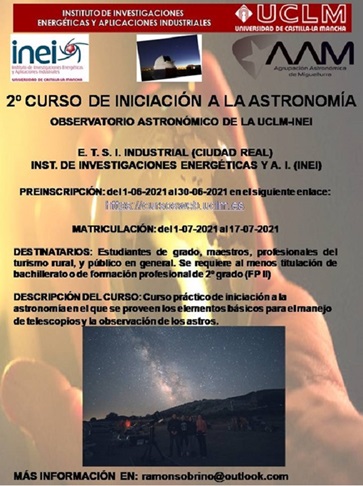 CARTEL 2 CURSO DE INICIACION A LA ASTRONOMIA