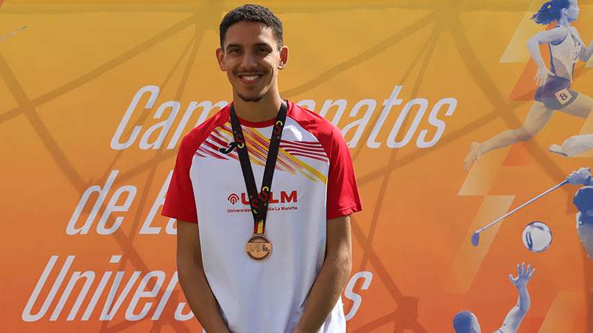 Casillero de la UCLM en el CEU de Atletismo: Brahim el Ourzadi Soufi en los 3.000 obstáculos.