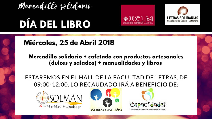 Mercadillo solidario del Día del Libro en la Facultad de Letras.