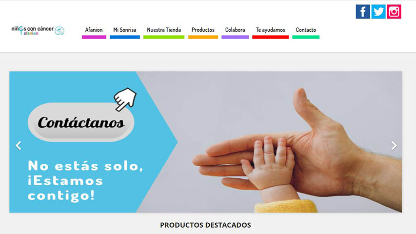 Parte de la web de la tienda de AFANION