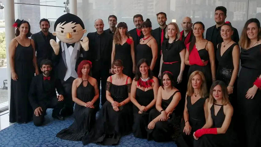 El coro de cámara Oretania, durante su participación en el Concurso Internacional del Canto Coral de Tokio 