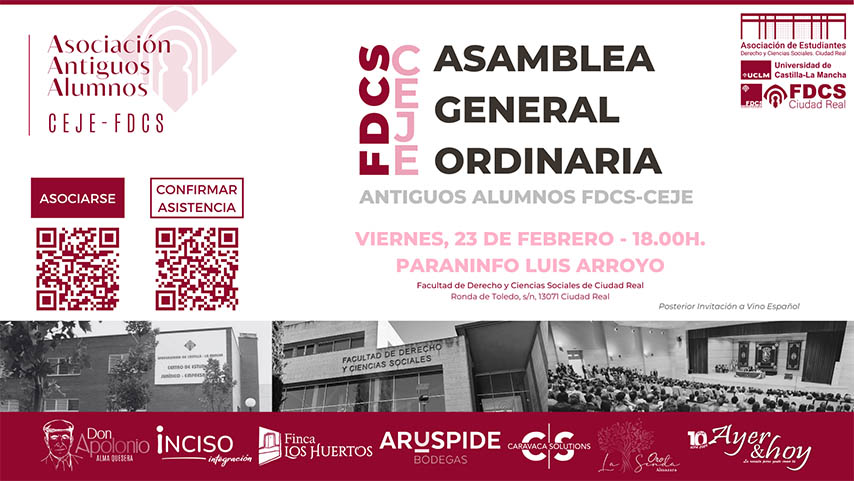 Encuentro de la Asociación de Antiguos Alumnos del CEJE y de la actual Facultad de Derecho y Ciencias Sociales de la UCLM. 