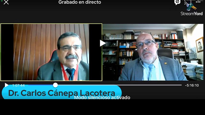Investidura virtual del profesor Díaz Revorio como doctor honoris causa.