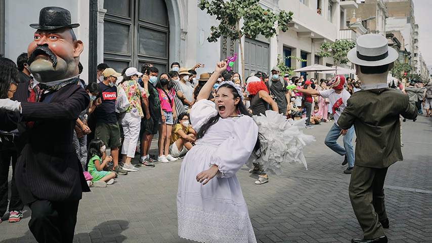 Un momento de una performance del colectivo Yuyachkani