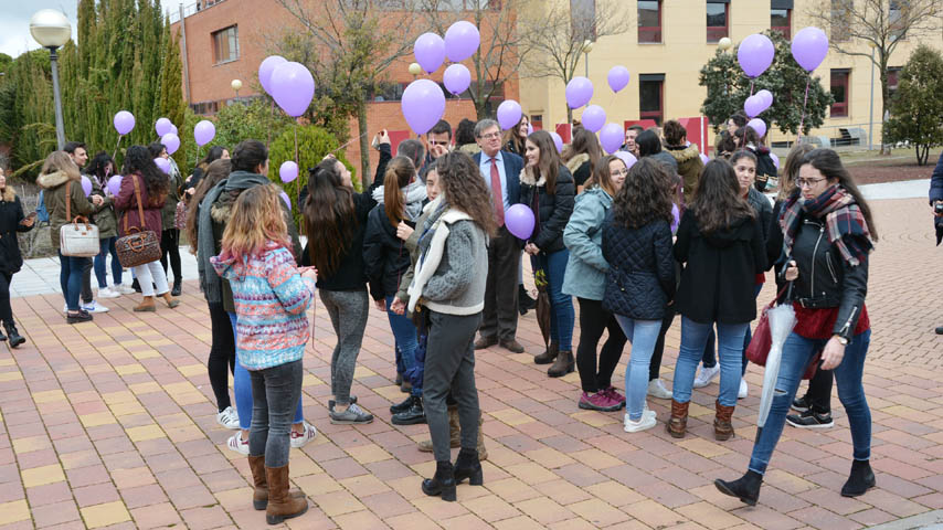 Acto reivindicativo de los estudiantes de la UCLM en el Día Internacional de la Mujer.