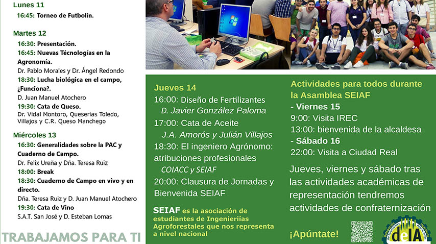 Reunión nacional de la SEIAF y jornadas temáticas de la Escuela de Agrónomos de Ciiudad Real.