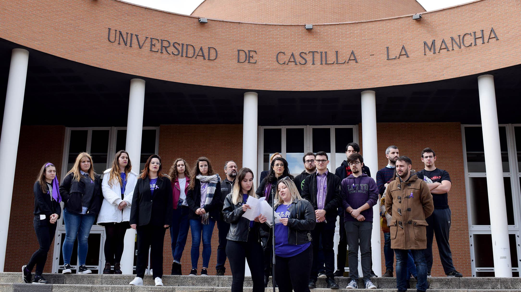 Imagen de archivo de la conmemoración del 8M de 2019 por parte de los estudiantes en el Campus de Albacete