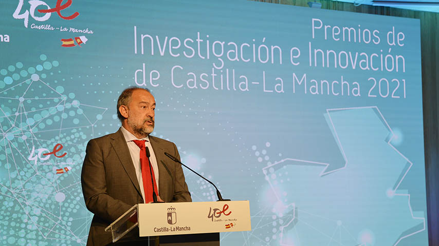 Acto de entrega de los Premios de Investigación e Innovación de Castilla-La Mancha 2021.