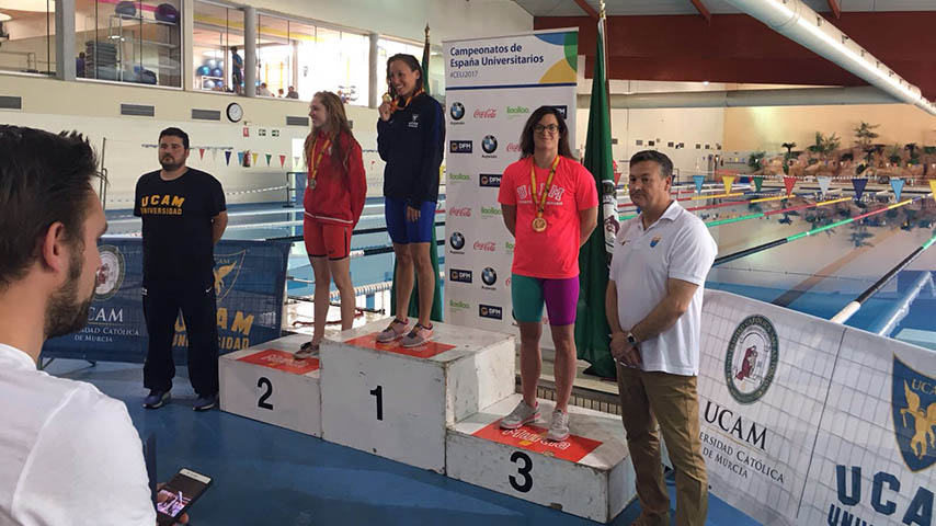 Podio del Campeonato de natación