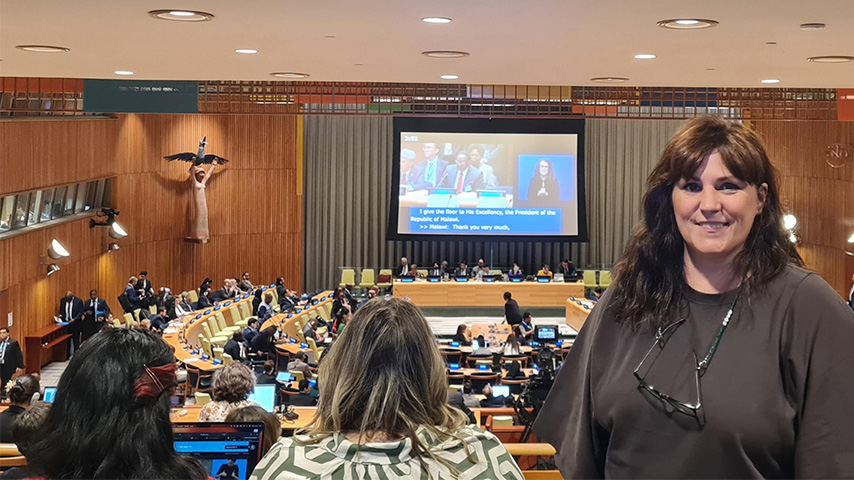 La profesora de la UCLM Natalia Simón Medina, en la Cumbre del Futuro de Naciones Unidas