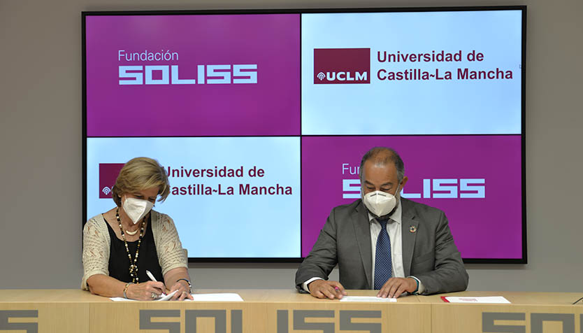 El rector y la presidenta de la Fundación Soliss.