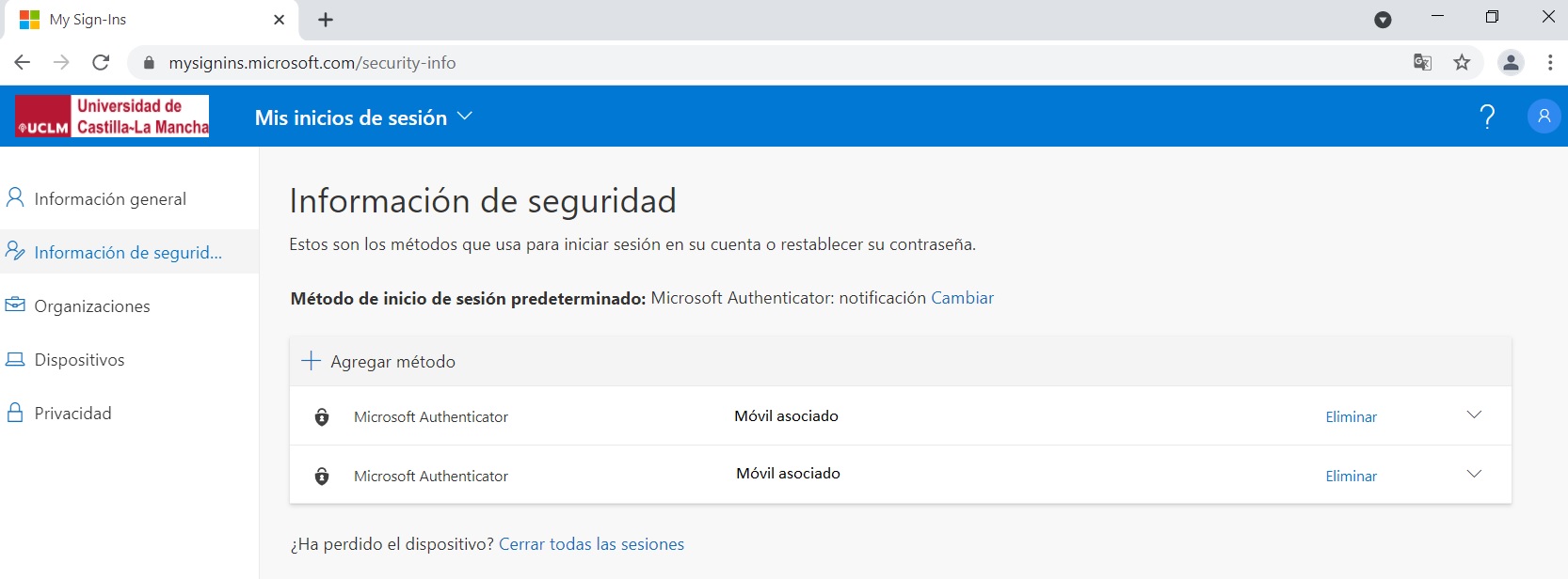 Información de seguridad