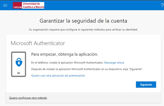 Empezar configuración authenticator