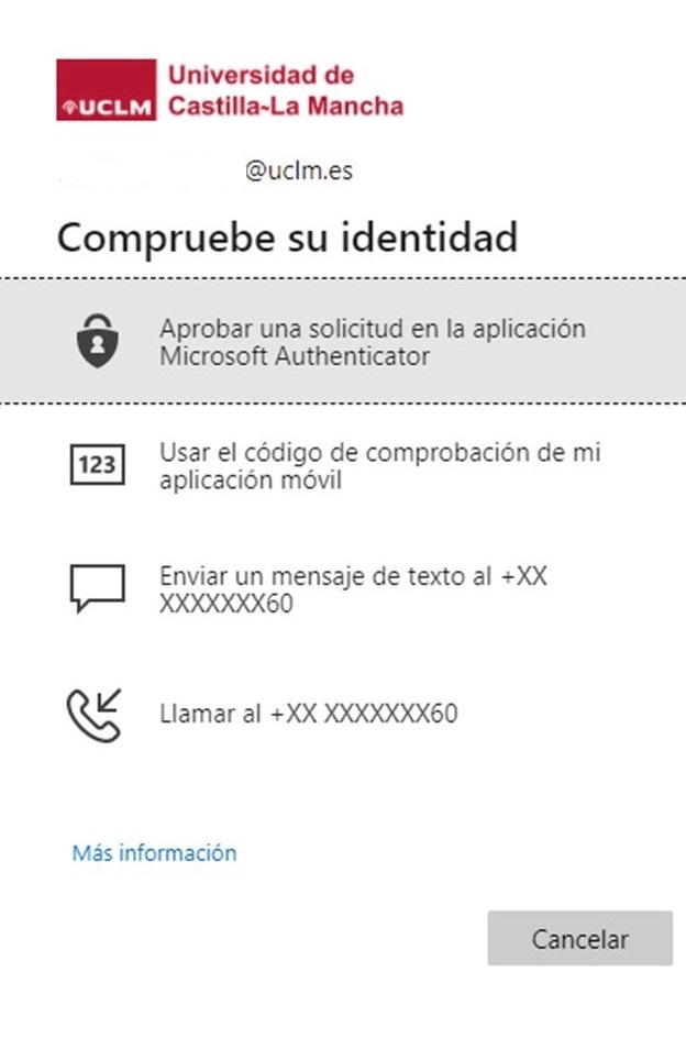 Elija SMS o llamada