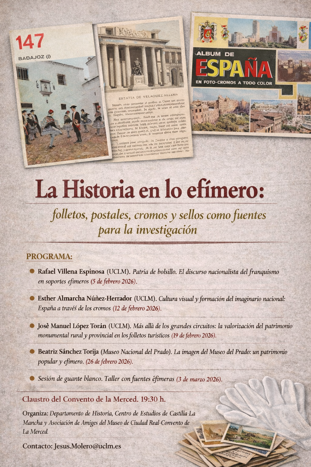 Conferencias sobre historia efímera en E