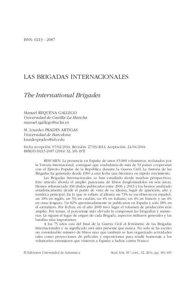 Las Brigadas Internacionales